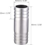 sourcing map 304 Stainless Steel Barb Hose Fitting Straight Coupler Tubing view 2