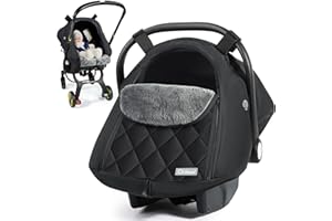 Orzbow Baby Car Seat Cover Winter - Waterproof Carseat Cover for Doona Car Seats and Strollers, Breathable Infant Carseat Canopy with Zipper Access, Rain and Wind Proof, Winter Baby Essentials, Black