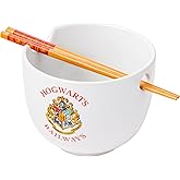Silver Buffalo Harry Potter Hogwarts Railways House Crest Ceramic Ramen Noodle Rice Bowl with Chopsticks, Microwave Safe, 20 Ounces