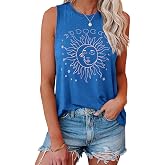 IRISGOD Womens Tank Tops Loose Fit Summer Cute Graphic Sleeveless Shirts | Workout Tunic, Casual Sleeveless Tops