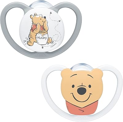NUK Space Baby Dummy 6-18 Months 2 Count BPA-Free Disney Winnie the Pooh