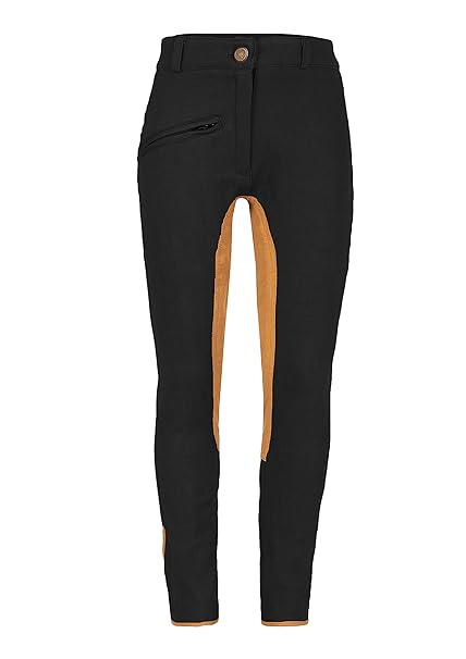 MS-Trachten Mädchen Reithose schwarz Vollbesatz goldbeige