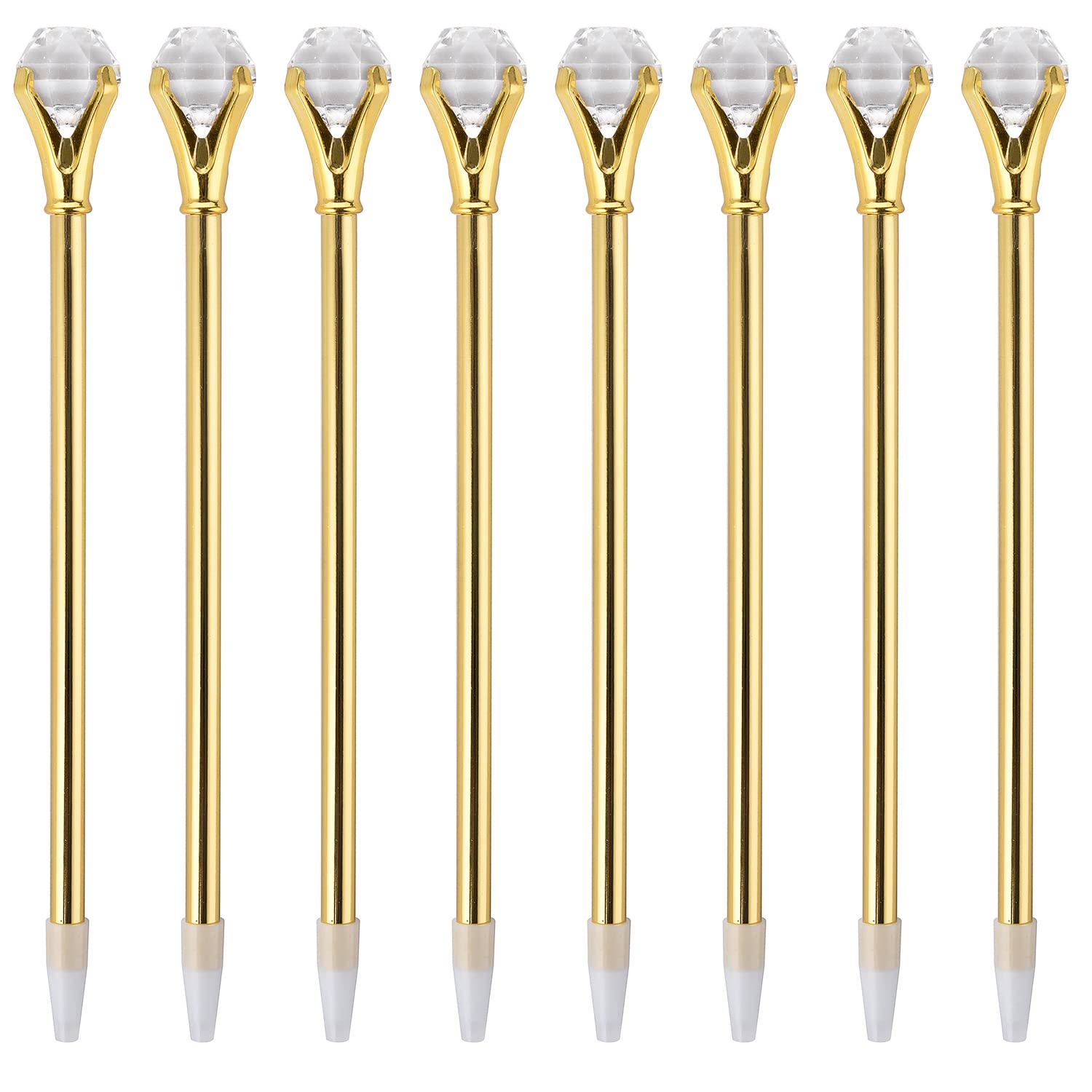 YOUKAI 8 PCS Crystal Ball Diamond Pen Metal Color Ballpoint Pen with Big Crystal Diamond Design,0.7mm,Black Ink for School Office Supplies Christmas Wedding Gifts Pens, Women, Girls 2 Colors