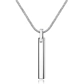 COAI Tungsten Steel Bar Necklace for Men Women, 18K Gold Plated/Silver Color Pendant Necklace for Men 20"-26"