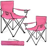 2 Pack Camping Chairs -Lightweight and Supportive Chairs for Adult and Lightweight Individuals - Compact, Durable, and Portable - Ideal for Camping, Hiking, Beach, and Picnics -Carry Bag