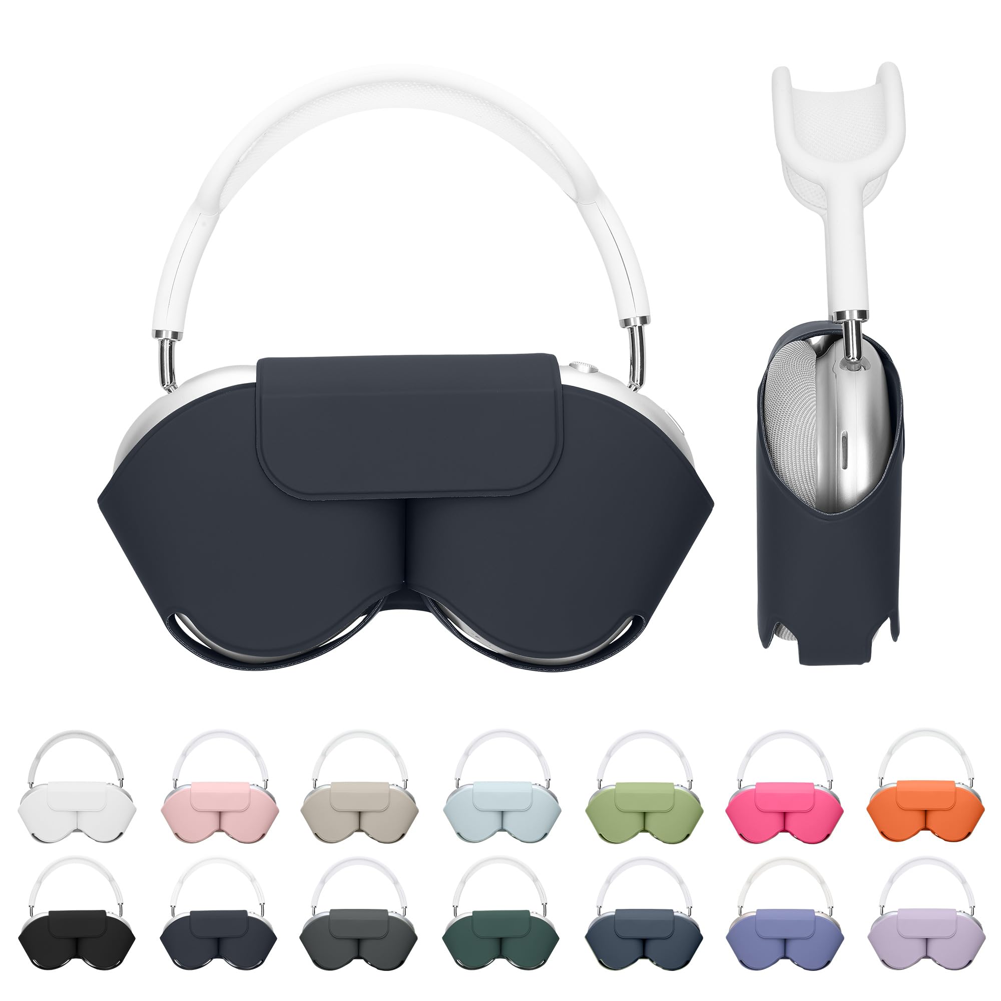 kwmobile Cover for Apple AirPods Max/AirPods Max 2 Case - Sleep Mode Compatibility - Polyester Case for Headphones - Dark Blue — image 1