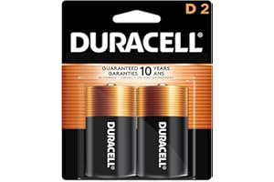 Duracell Coppertop D Batteries, 2 Count (Pack of 1), D Battery with Long-lasting Power, All-Purpose Alkaline Battery for Hous