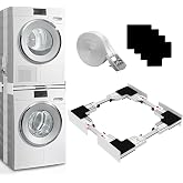 Upgrade Washer Dryer Stacking Kit - Universal Washer Dryer Stacking Kit | Adjustable 29/28/27/26/25/24 Inch - Small Space Saving Solution Stacking Kit for Washer and Dryer with Ratchet Strap