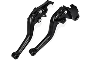 MTCRIGHTER 3D Fishbone Pattern Short Brake Clutch Lever for Kawasaki Ninja 500 Z500 2024 2025, CNC Aluminum Alloy Made (Black)
