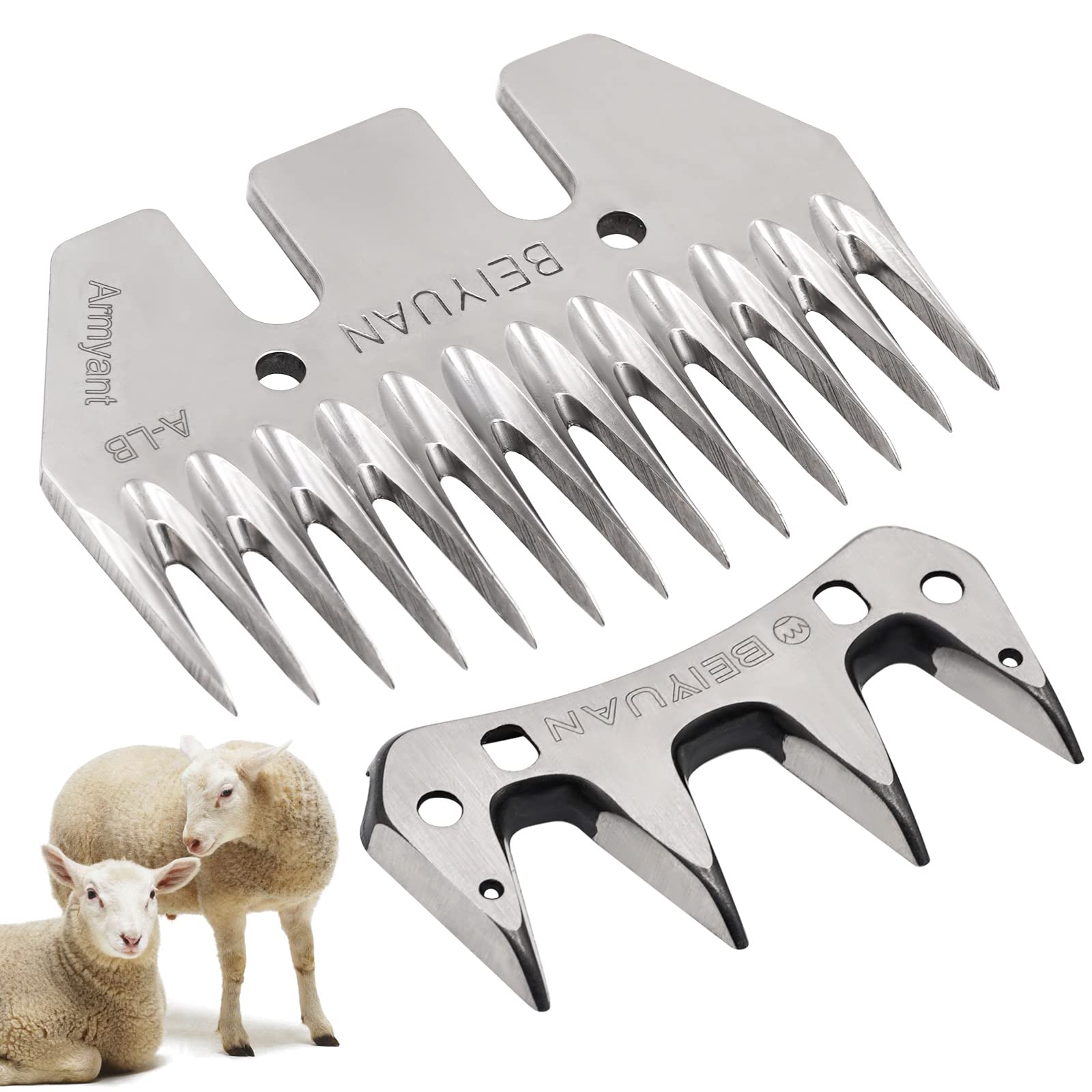 MUALROUS M.Z.A 13T Straight Sheep Shearing Blade and Combs Replacement Goat Clipper Blades for Electric Wool Scissors Shear Cutter Animal Hair Shearing (13 Teeth Straight)