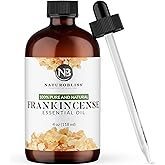 NaturoBliss 100% Pure Frankincense Essential Oil Therapeutic Grade Premium Quality (4 fl. oz) with Glass Dropper, Perfect for