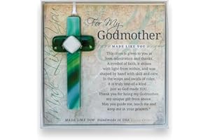 THE GRANDPARENT GIFT CO. Handmade in USA Glass Cross with Sentiment for Godmother from Goddaughter/Godson/Godchild- Godmother Gift for Christmas/Baptism/Mothers Day/Confirmation