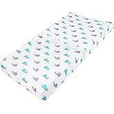 American Baby Company Printed 100% Cotton Knit Fitted Contoured Changing Table Pad Cover - Compatible with Mika Micky Bassine