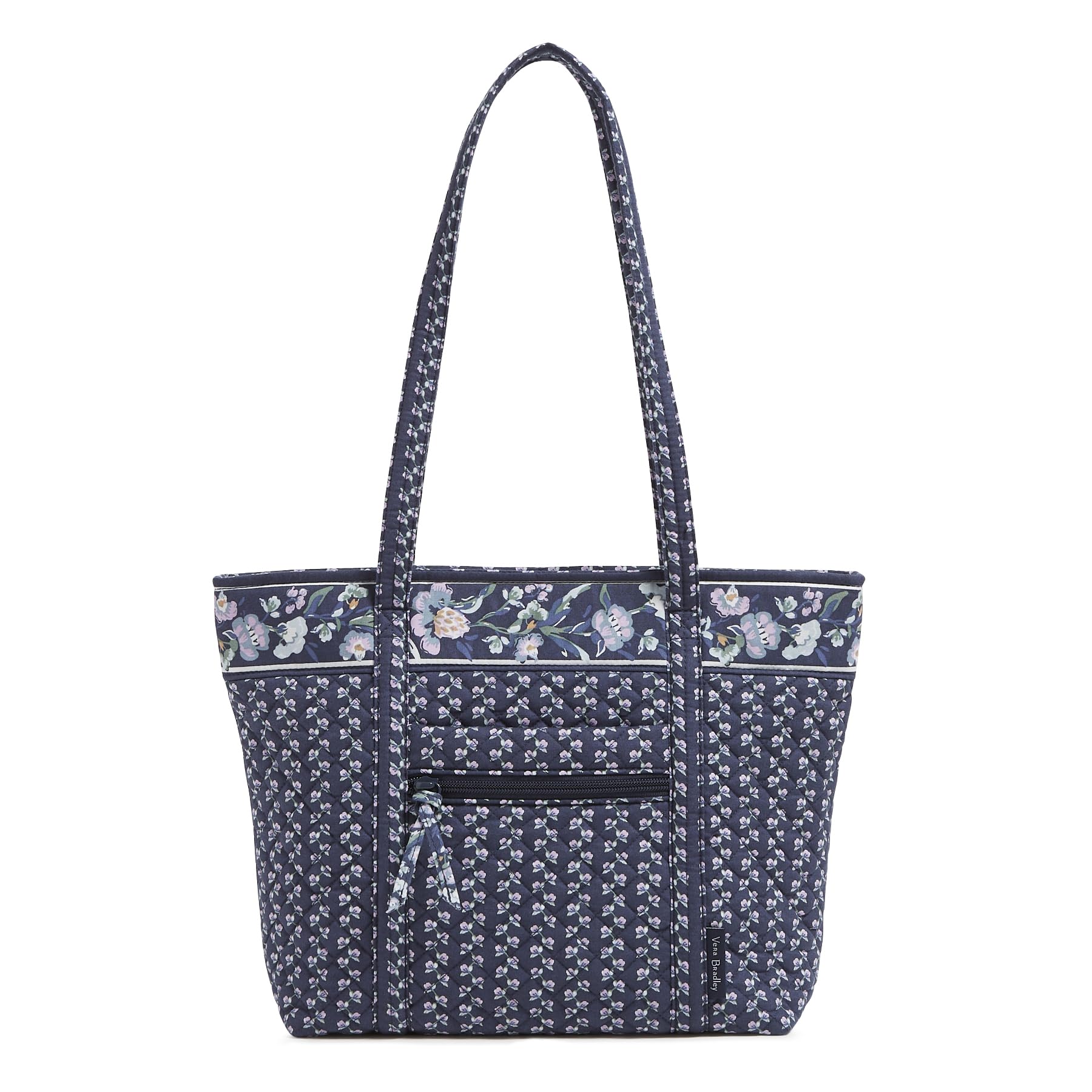 Vera Bradley Women’s Cotton Small Vera Tote Bag, Perennial Buds, One Size