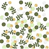 Greenery Gold Eucalyptus Confetti Baby Shower Sage Green Gold Scatter Table Decoration Country Nature-Theme Party Bridal Show