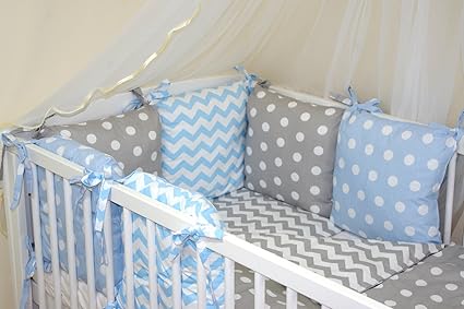 New 8 Pcs Baby Bedding Set For Cot Cotbed With Pillow Bumper 28