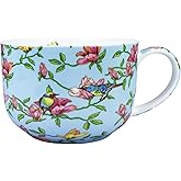LJIMICAORO Large 24oz Coffee Cups Soup Mugs with Handles Traditional Large Cup Large Bone China Coffee Mugs Cup for Soups Cereals