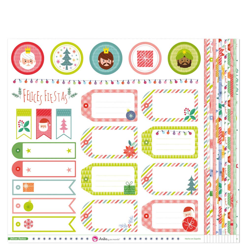 Anita & Su Mundo Pack Happy Party Papers, Christmas, 12 x 12 Inches, 13