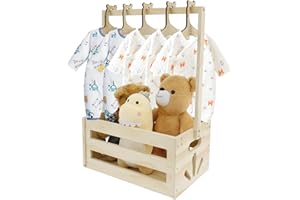 Wooden Baby Shower Crate Closet, Baby Storage Crate with Handle, Decorative Basket for Baby Shower Gifts, Welcome Gift Basket