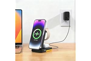 Wireless Charger 3 in 1, 15W Travel Charger for Apple Multi Devices, Foldable Magnetic Wireless Charger Stand for iPhone 16 1