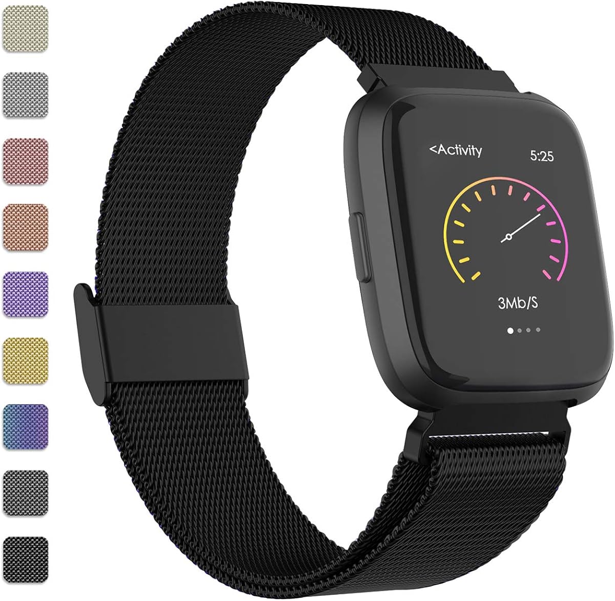 metal mesh band fitbit versa