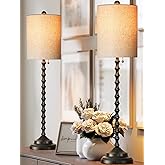 Buffet Lamps, Table Lamps Set of 2-30" H Tall with Sturdy Metal Bases & Textured Linen Shades - UL Certified, Ideal for Creat