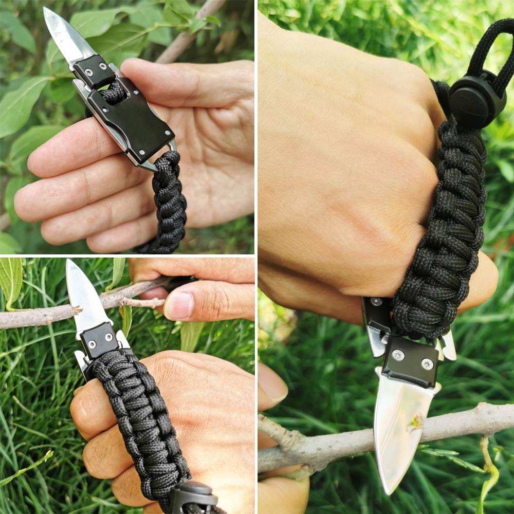 WEREWOLVES Paracord Survival Bracelet for Hiking Camping Or Daily Life, EDC Professional Tactical Bracelet Adjustable Length, The Ultimate Personal Survival Gear for Outdoor Adventure Lovers