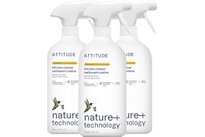 ATTITUDE Kitchen Cleaner Spray, EWG Verified, Powerful Degreaser, Cuts Grease & Grime, Plant-Based & Vegan, Made in Canada, C