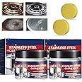 2PCS Stainless Steel Clean Wax, Magical Nano-Technology Stainless Steel Cleaning Paste, Stainless Steel Cleaner and Metal Polish,3 In 1 Powerful Cookware Cleaning Paste for Pots and Pans,Oven,Sink