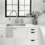 Peppermint Dual Lever Kitchen Tap with Pull Down Spray Chrome Sink Mixer Tap view 9