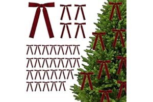 30Pcs Velvet Ribbon Bows for Christmas Tree, Christmas Decor, Velvet Bows, Vintage Xmas Ornaments, Door Garland, Wreath Decor