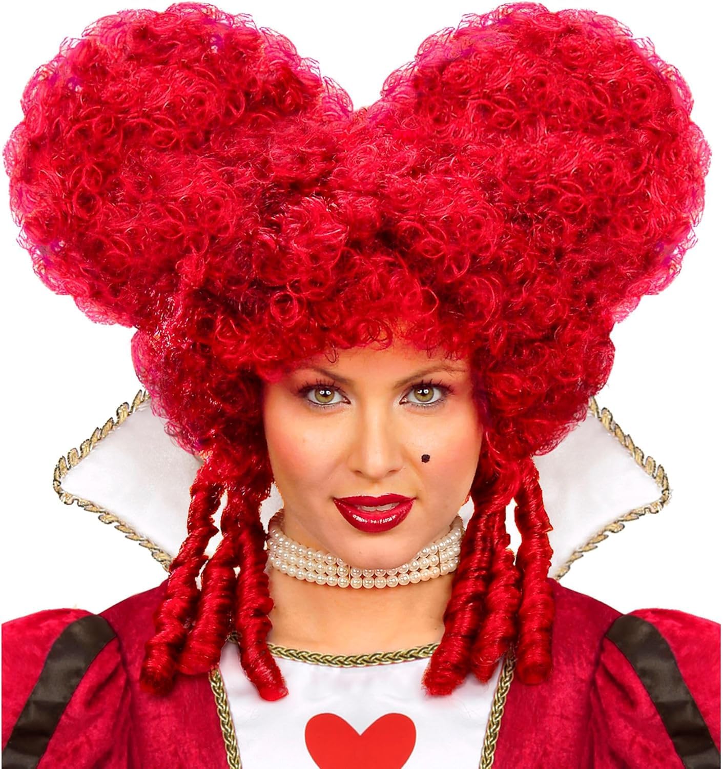 Widmann Ladies Burgundy Baroque Wig – Fancy Dress Noblewoman Hair Accessory for Carnival or Costume Party – Historical Style Red Wig