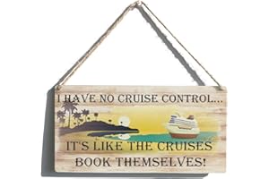 QIOUS I Have No Cruise Control Sign Farmhouse Cruise Wooden Hanging Sign Plaque Retro Wall Art Decor Home Decoration 12 x 6 Inches…