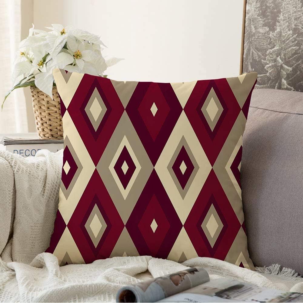 Throw Pillow Covers for Couch Decorative Xmas Brown Cream