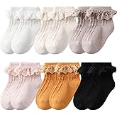 QandSweet Baby Girls' Eyelet Flower Socks Ankle Sock for Newborn Infant Toddlers Kids