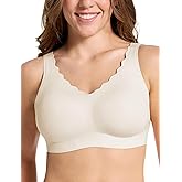 COMFELIE Wireless Bra Seamless Comfort Everyday Bra for Women, Breathable Seamless Bra with Scallop Edges