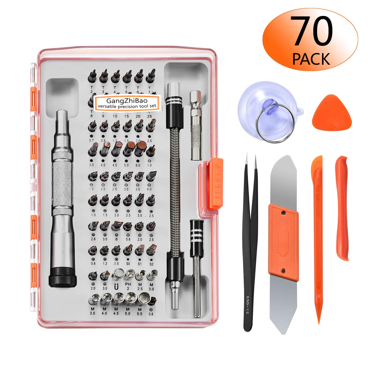 70 in 1 Precision Screwdriver Set,Repair Tool Kit,Professional Electronic Magnetic Driver Kits for iPhone/Cell Phone/iPad/MacBook/Computer/PC/Tablet/Watch/PS4/DIY Open Pry Replace Screen Camera