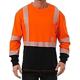 FR Shirts for Men 6 oz Hi Vis Fire Resistant Flame Resistant Long Sleeve Shirts High Visibility Cotton Welding Shirt CAT2