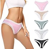 Youngsing Women's Underwear Bikini Panties Soft Breathable Lace Edge Briefs Cotton Ladies Panties