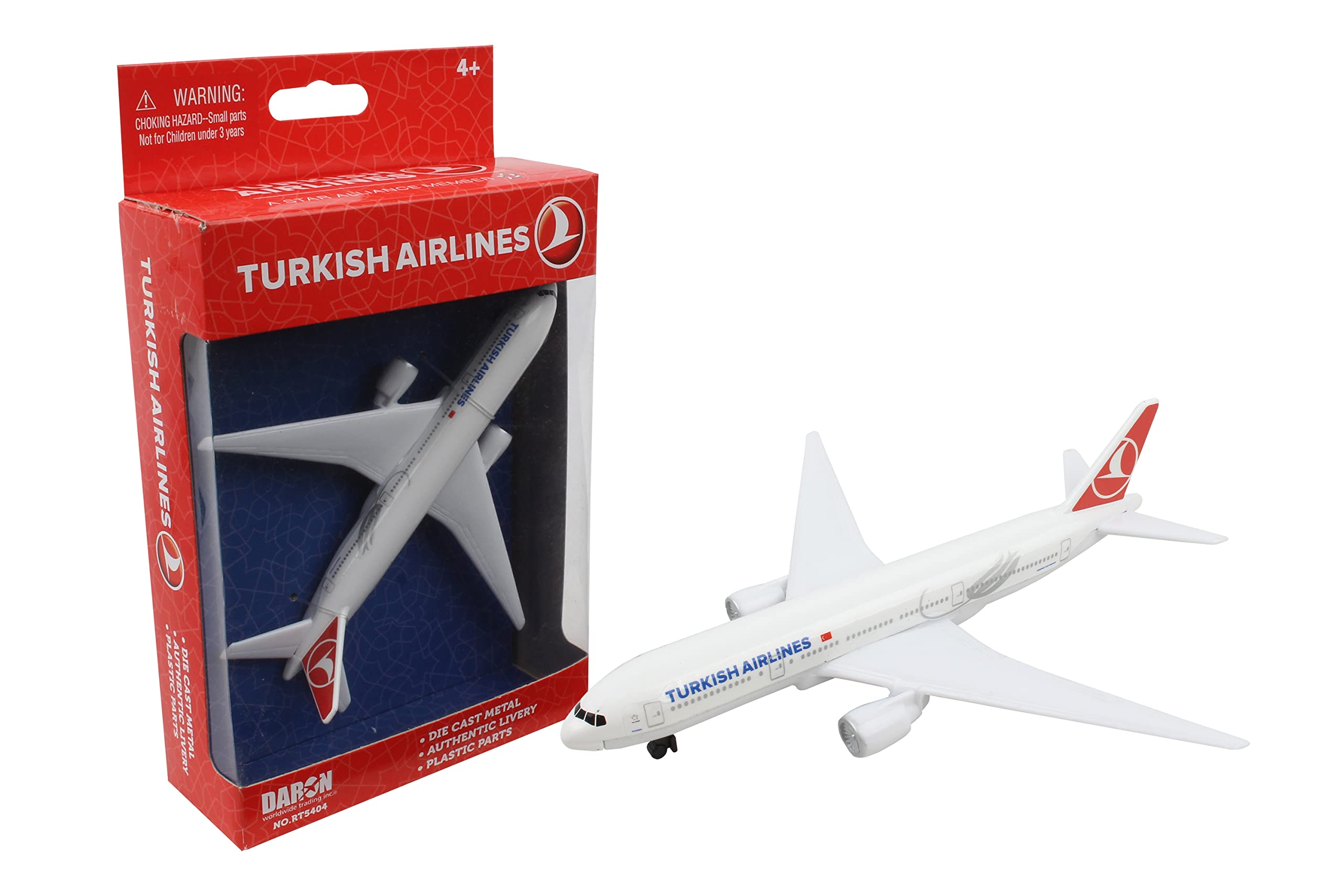 Herpa Toys Single Airplane Turkish Airlines, toy model in small scale, aeroplane model, collect, play, miniature model made of plastic - suitable for 3 year olds