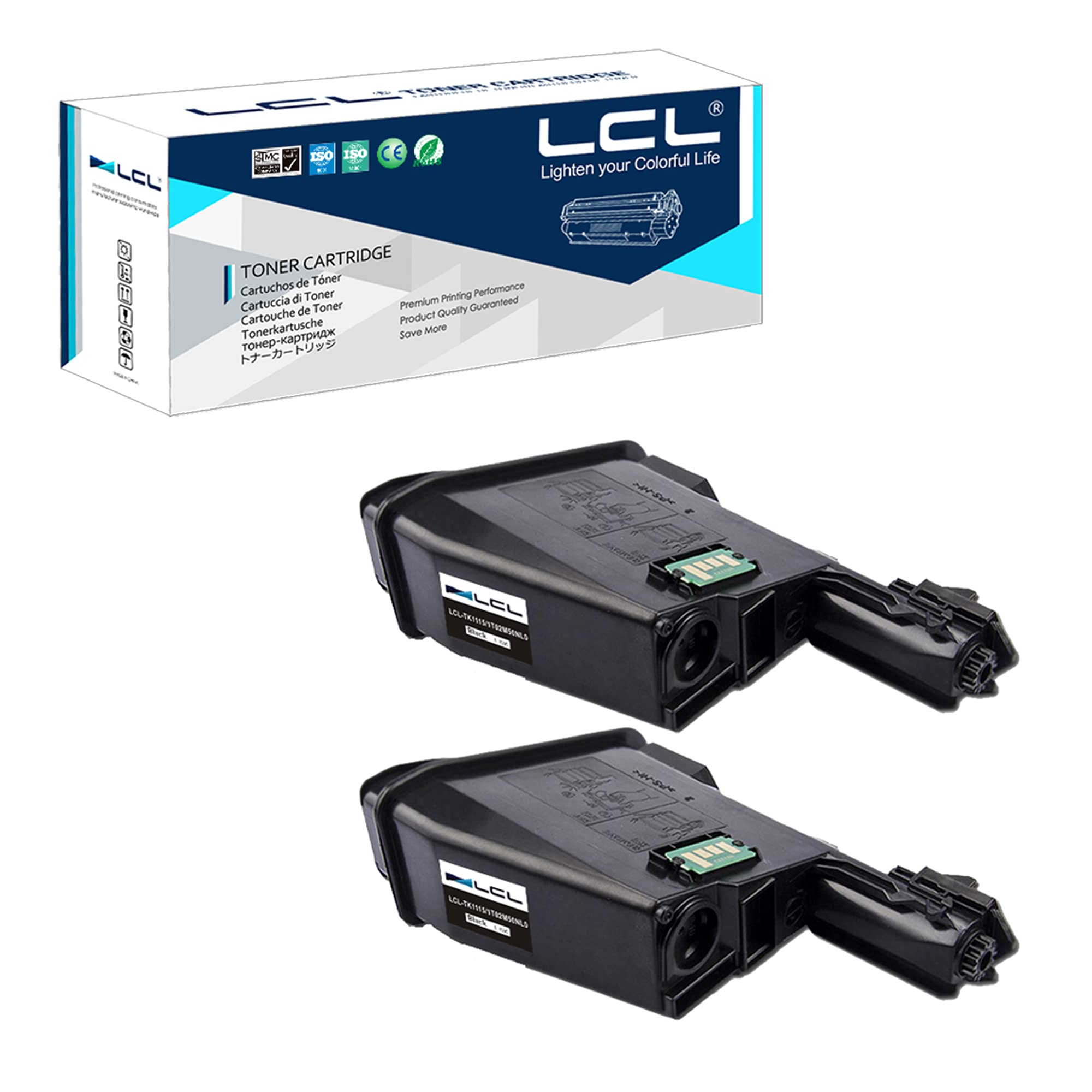 LCL Compatible Toner Cartridge TK1115 TK-1115 1T02M50NLV 1600Pages (2 Black) Replacement for Kyocera Ecosys FS-1041 FS-1220MFP FS-1320MFP