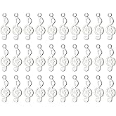 PPhtony Vintage Musical Note Charms 25 x 10mm Music Theme Instrument Pendant for Bracelet Earring Necklace Keychain Jewelry Making Cards Scrapbook Gift Christmas Ornaments DIY Craft, 30PCS