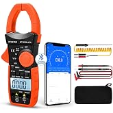 BTMETER Digital Clamp Multimeter BT-570S-APP, 6000 Counts TRMS Clamp-on Ammeter Auto Ranging Voltage Tester Measure AC DC Volt Amp Ohm NCV Temperature Capacitance