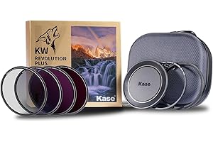 Kase 72mm Wolverine Revolution Plus Master Magnetic Filters Kit Includes CPL ND8 ND64 ND1000 Lens Cap & Filter Bag, Shockproo