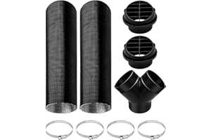 HZSIFU 75mm/3inch Diesel Heater Exhaust Pipe Kit Fit For Webasto Diesel Heater, Car Parking Heater Air Vent Y Branch Warm Air Outlet and Hose Clips