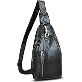 Genuine Leather Sling Bag for Women and Men Vintage Handmade Leather Sling Backpack Fashion Crossbody Bag Chest Purse
