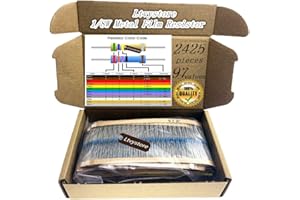 Ltvystore 2425pcs 97 Values 1 ohm - 1M ohm 1/8W Metal Film Resistors Assortment Kit Assorted Set