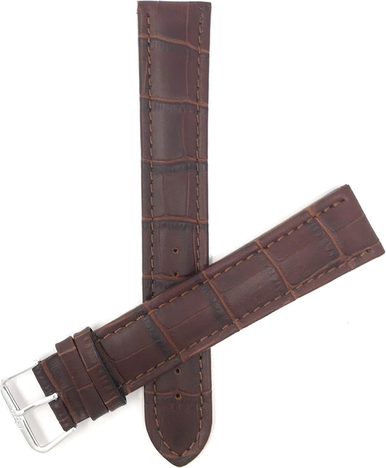 Bandini Triple Extra Long (XXXL) 22mm Mens Italian Leather Watch Band Strap Brown Padded
