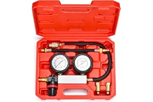 BEAUGIREW Cylinder Leak Down Tester Kit Automotive Engine Compression Tester Dual Gauge Leakdown Detector Tool Set with M10 M