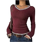 SOLY HUX Women's V Neck Sweater Cable Knit Long Sleeve Slim Fit Pullover Jumper Tops Fall Clothes